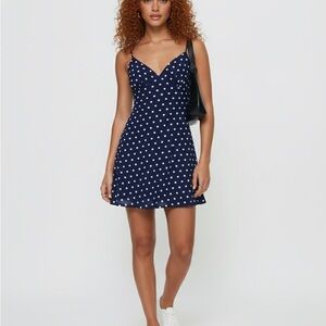 NWOT Princess Polly Chara Navy and White Mini Dress